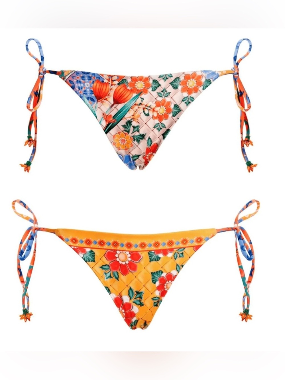 Agua Bendita Alegría Tile Reversible Bikini Bottom Size L NWT